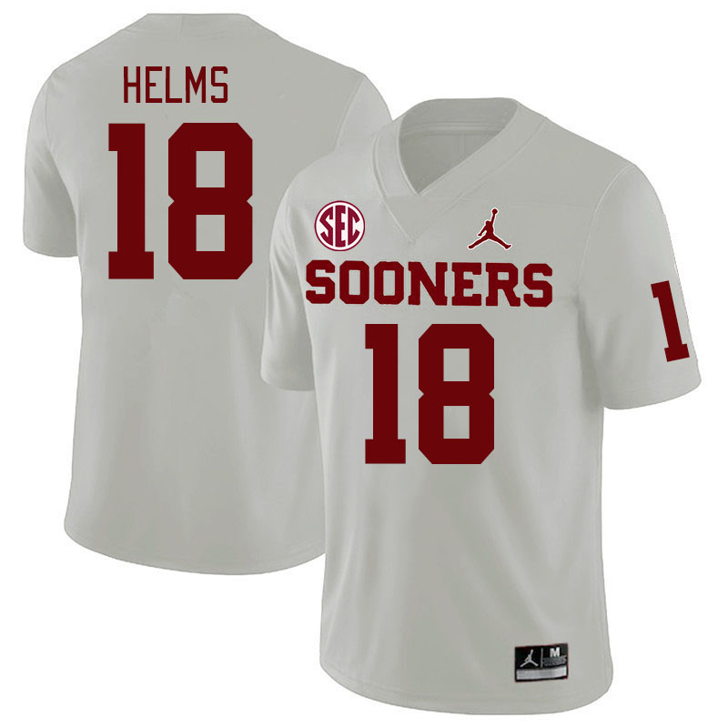Men #18 Kaden Helms Oklahoma Sooners 2024 SEC Conference College Football Jerseys-White